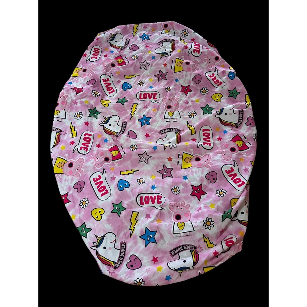 Peppa Pig Pink Tie Dye Twin Fitted Sheet Unicorn Love Stars Kids Bedding